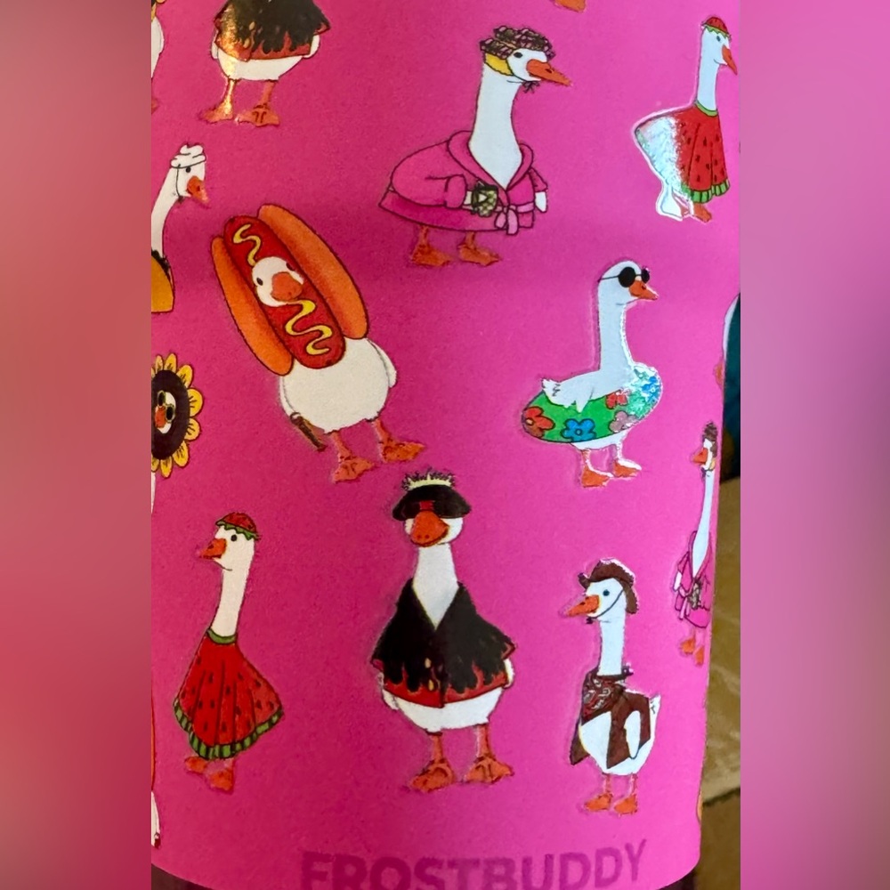 NIB FrostBuddy To-Go Buddy MultiUse Frost Buddy Silly Goose Summer Tumbler Berry - Picture 9 of 10
